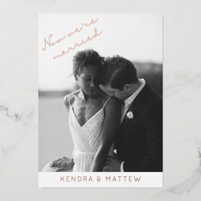 Invitation En Aluminium Véritable Foil Moderne Mariage Elopement Faire-par (Recto)