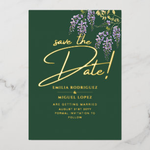 Invitation En Aluminium Véritable Gold Foil Mariage moderne Enregistrer La