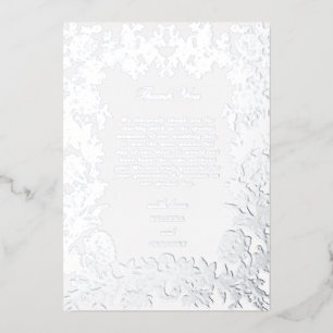 Invitation En Aluminium Véritable huile d'argent Élégant Merci Mariage flo