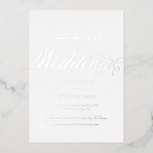 Invitation En Aluminium Véritable Mariage à huile d'argent blanc Enregistr