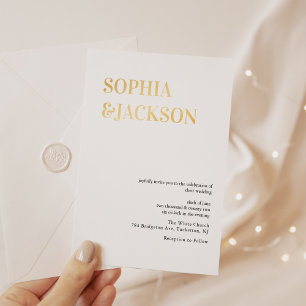 Invitation En Aluminium Véritable Mariage de calligraphie minimaliste mode