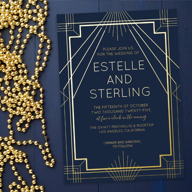 Invitation En Aluminium Véritable Mariage de forme géométrique Foil (Créateur téléchargé)