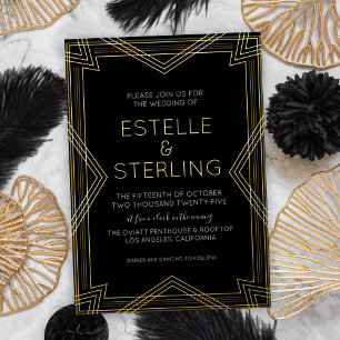 Invitation En Aluminium Véritable Mariage de forme géométrique Foil