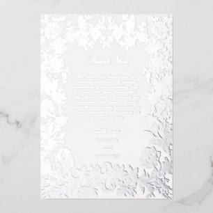 Invitation En Aluminium Véritable remerciement de mariage floral élégant e