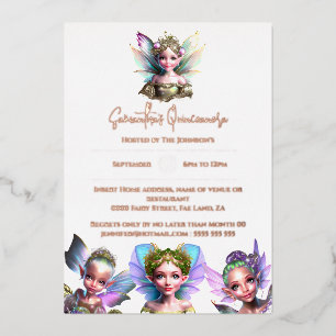 Invitation En Aluminium Véritable rose enchantée or conte de fées