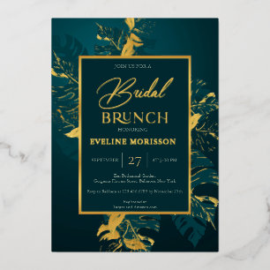 Invitation En Aluminium Vert émeraude et véritable brunch de mariage avec