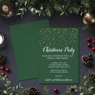 Invitation En Aluminium Vert minimaliste moderne Noël Party Gold