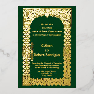 Invitation En Aluminium Victorian Era Celtic Knots Mariage frontalier