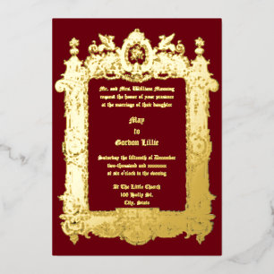 Invitation En Aluminium Victorian Era Griffin Rocaille Frame Mariage