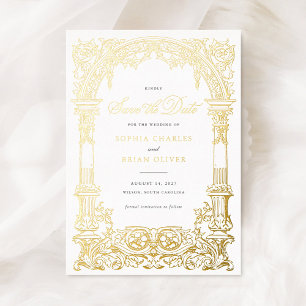 Invitation En Aluminium Vintage Arch Vines Ornament Frame Enregistrer la d