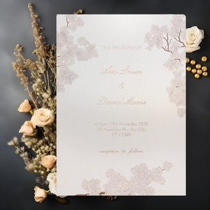 Invitation En Aluminium Vintage Elegant Pearl Romance Mariage