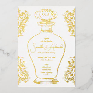 Invitation En Aluminium Vintage Glam Victorian Moody Lotion Mariage