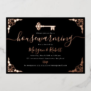 Invitation En Aluminium Vintage Noir Clé Noire Clé Noire Clé Clé Noire