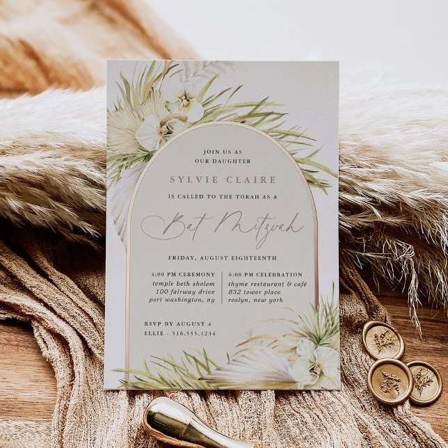 Invitation En Aluminium Vintage Tropics | Bat Mitzvah (Créateur téléchargé)