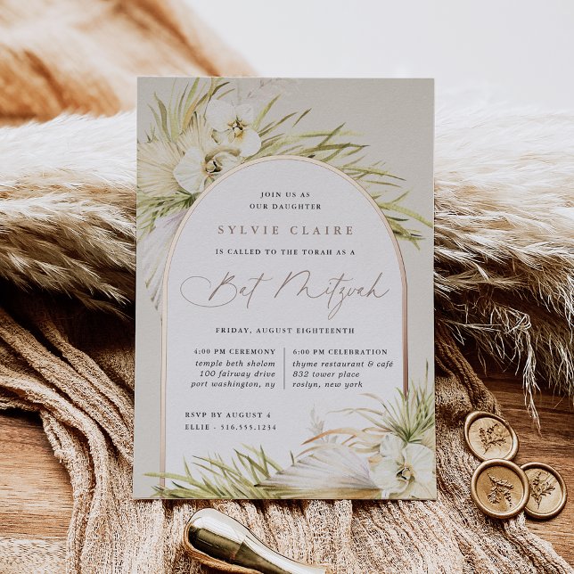 Invitation En Aluminium Vintage Tropiques | Bat Mitzvah (Créateur téléchargé)