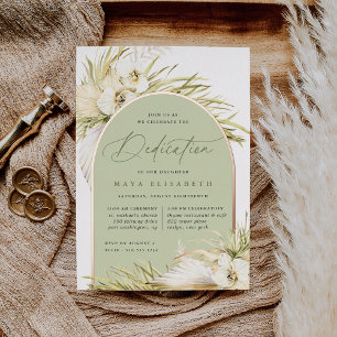 Invitation En Aluminium Vintage Tropiques Dédicace Bébé