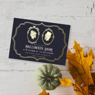 Invitation En Aluminium Vintage Victorian Frame Skull Halloween Party