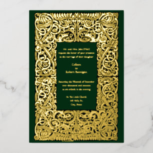 Invitation En Aluminium Vintage Viking Dragon Knots Mariage frontalier
