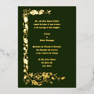 Invitation En Aluminium Vintage William Morris Simple Florale Vigne