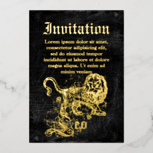 Invitation En Aluminium Vintage Zodiac Leo