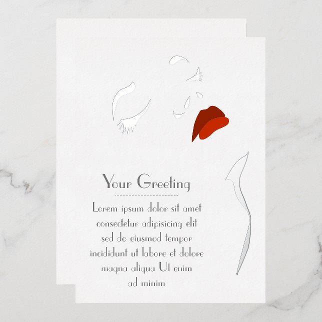 Invitation En Aluminium Visage glamour (Recto/Verso)