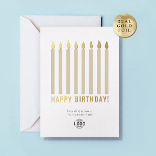 Invitation En Aluminium Votre logo Gold Foil bougies Business Birthday Car