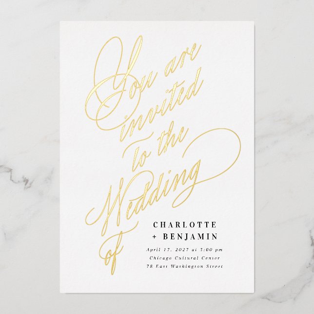 Invitation En Aluminium Vous Êtes Invité À Notre Mariage (Recto)