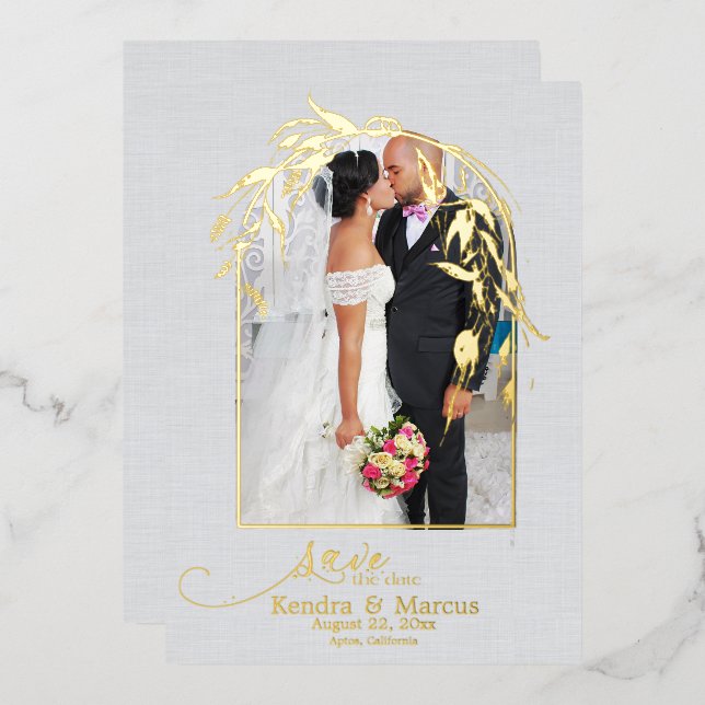 Invitation En Aluminium Voûte de feuilles de Eucalyptus bleu poussiéreux m (Recto/Verso)