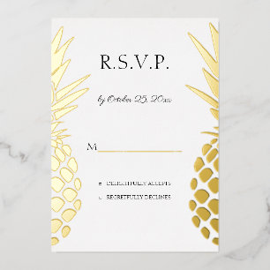 Invitation En Aluminium vrai feuille ananas mariage RSVP