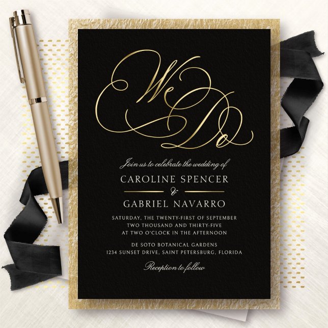Invitation En Aluminium We Do Formal Calligraphy Script Wedding (Créateur téléchargé)