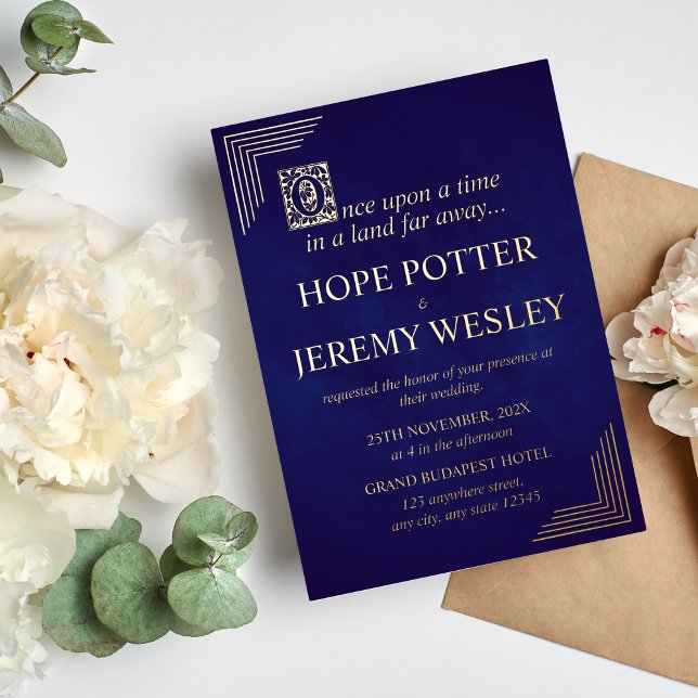 Invitation En Aluminium Whimsical Gold Purple Storybook Fairy Tale Castal (Créateur téléchargé)