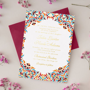 Invitation En Aluminium Whimsical Luxury ivoire Floral Frontière Mariage p