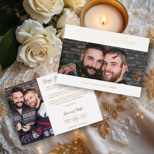 Invitation En Aluminium White Luxury Holiday Mariage 2 Photos Noël