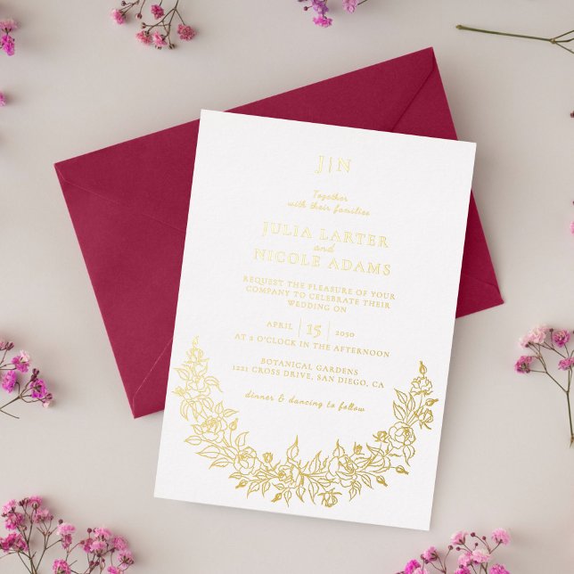 Invitation En Aluminium Wild Rose Floral Petals Garden Affair Mariage (Créateur téléchargé)