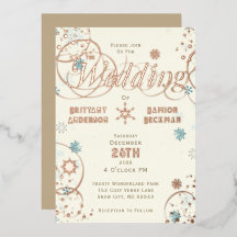 Winter Wonderland Ivory Blue Snowflake Mariage