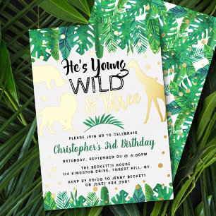 Invitation En Aluminium Young Wild & Trois Garçons de la Jungle 3ème Anniv