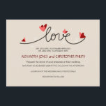 Invitation En amour Mariage texte simple et élégant<br><div class="desc">Invitation romantique simple et élégante avec calligraphie manuscrite,  coeur délicat et texte personnalisable. Taille 7" x 5",  version côté. Autres combinaisons de couleurs et personnalisation supplémentaire disponibles sur demande. © Ruxandra Proksch~Ruxique. Tous droits réservés.</div>