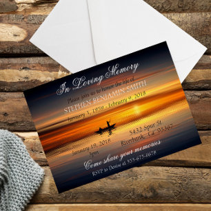 Invitation En amour Memory Memorial Service Sunset Lake