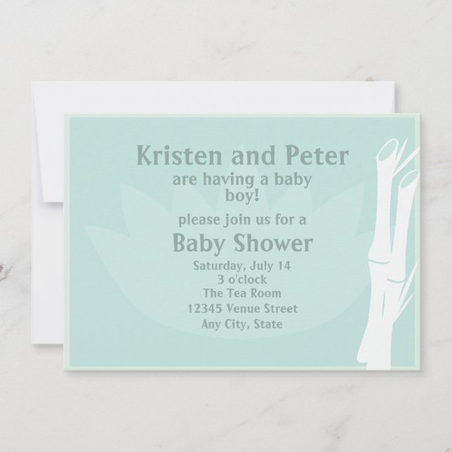 Invitation en bambou de baby shower (Devant)