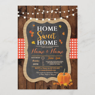 Invitation en bois de citrouille d'automne à la