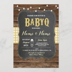 Invitation en bois de craie de jaune de baby