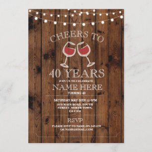 Invitation en bois de fête d'anniversaire