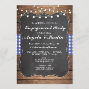 Invitation en bois de la fête de l'engagement