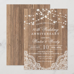Invitation en bois pour anniversaire de mariage -