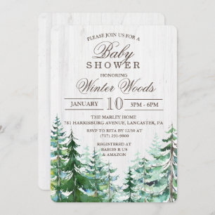 Invitation en bois rustique de baby shower d'arbre