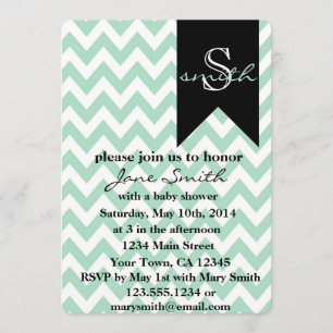Invitation en bon état et noire de baby shower de
