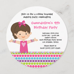 Invitation en caoutchouc de fête d'anniversaire de