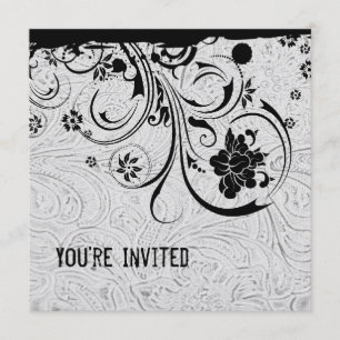 Invitation en cuir et noire de dentelle usinée par