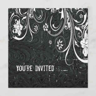 Invitation en cuir noir et dentelle