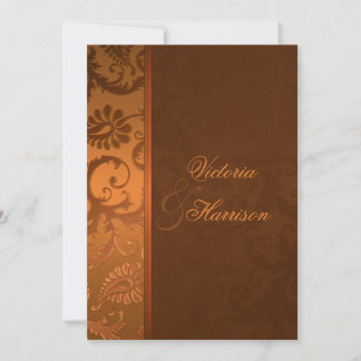Invitation en cuivre et Mariage damassé Brown II